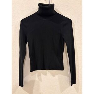 Zara Kids Black Ribbed Turtleneck Sweater Long Sleeve Top Size Medium